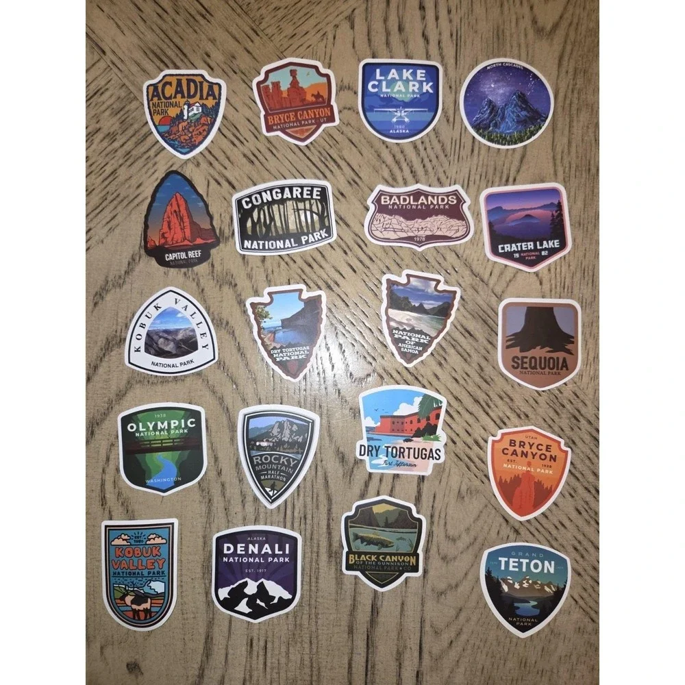 100 Pieces National Park Stickers Waterproof Vinyl Travel Decals, Outdoor New - Picture 4 of 8